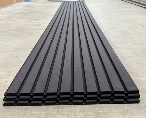 Charcoal black slatwall panels - black,