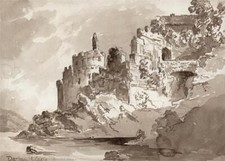 John Reverend Eden (1766-1840) Watercolour Painting - Dartmouth Castle