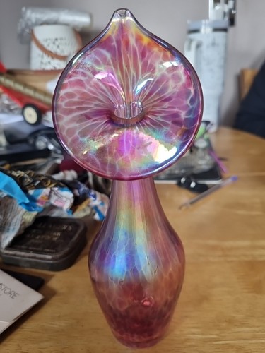 Iridescent pink heron glass - iridescent,