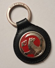 GENUINE VINTAGE RICHBROOK VAUXHALL LEATHER KEYRING FOB. CORSA ASTRA INSIGNIA.