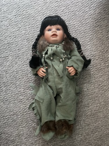 Native american porcelain doll - native,