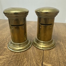 2 x Vintage Brass Post Box