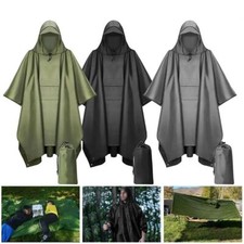 Rain Poncho Rainwear 3 in 1 Raincoat Bicycle Cover Hooded Cape Hiking Waterproof