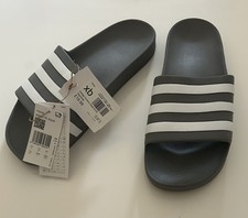 Mens ADIDAS Adilette Aqua Duramo Sliders Sandals Grey/White  UK 12
