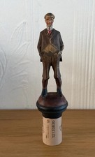 Vintage Hand Carved Wooden Bottle Stopper Gentleman Wine Bottle Stopper Barware