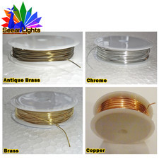 3.5m Reel Chandelier Wire Light Parts Links Prisms Crystals Droplets Glass Drops