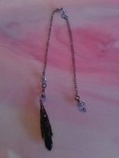 Black obsidian pendulum - black,