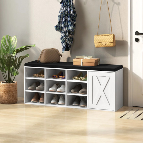 White shoe bench seat - white,