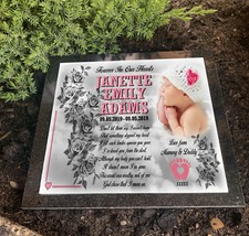 Personalised grave marker headstone, Baby loss, Stillborn granite memorial.