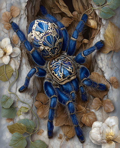 8x10 blue tarantula - blue, autumn