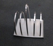 Vintage Mid Century Modern 1960s Old Hall Toast Rack 4 Slice Stainless Steel
