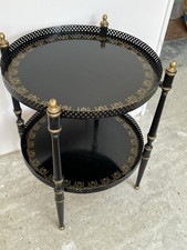 Vintage Italian galleried painted tray side table.toleware