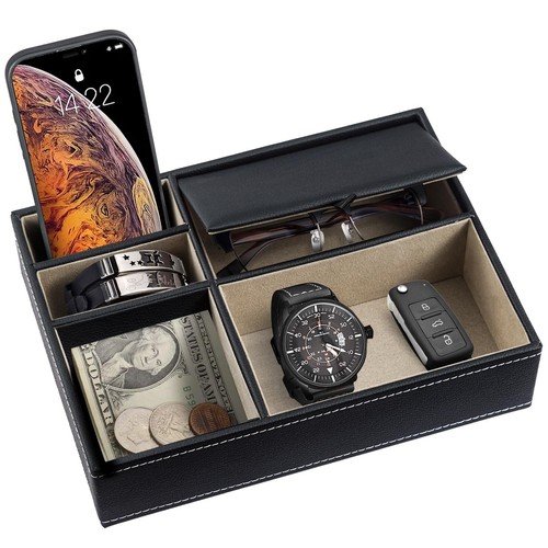 Leather valet tray - pu,
