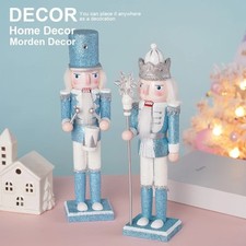30cm Blue Wooden Nutcracker Soldier European Style Christmas Home Decoration