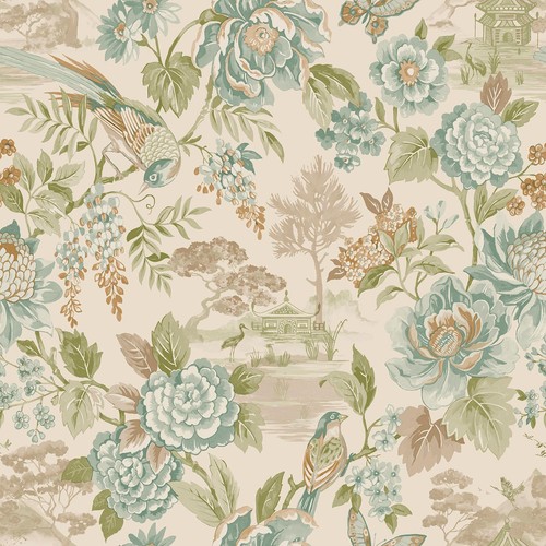 Oriental floral bird garden - floral,