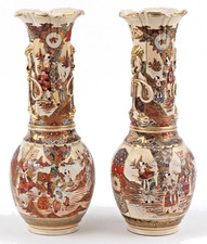 Pair japanese antique satsuma - japanese,