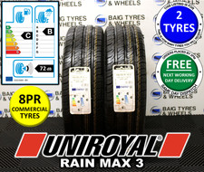 X2 195/65R16C 195 65 16C 104/102T 8PR UNIROYAL RAIN MAX 3 VAN NEW TYRES (SJ64)