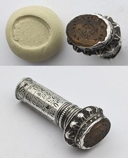 GEORGIAN "AGITE MAIS CONSTANT" MOTTO COMPASS INTAGLIO GLASS SEAL c1800