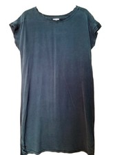 Jigsaw Silk Shift Dress in Teal Size M Short Sleeve Knee Length 100% Silk Front.