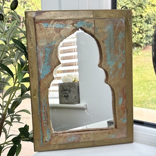 Distressed gold blue framed - distressed,