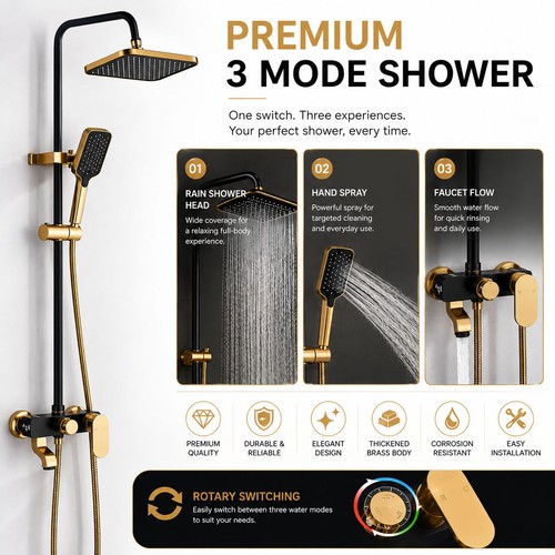 Luxury mixer showe square - luxury,
