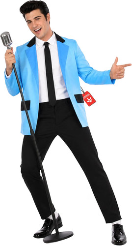 Mens 50s light blue teddy - mens,