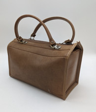 Vintage Softshell Brown Faux Leather Handbag D7 P796