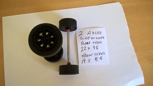 Scalextric axles wheels 22 - axles, 22.0