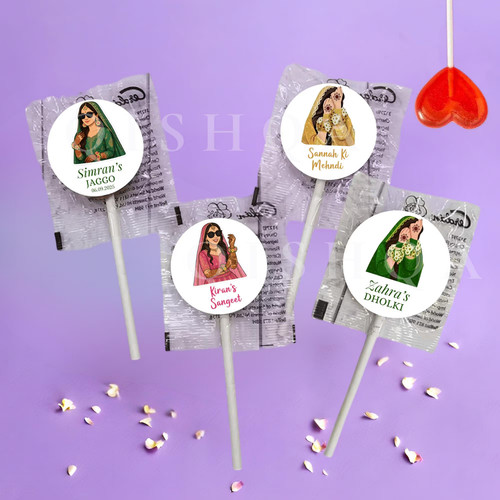 Personalised mehndi lollipops - mehndi,