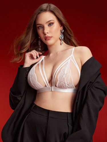 Ladies lace neckline - neckline, bra