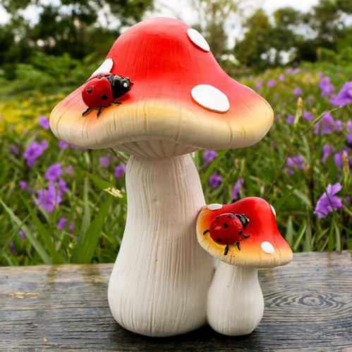 Garden mushroom statue - garden,