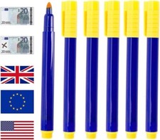 5 xMoney Checker Pens Fake Counterfeit Forged Bank Note Tester Marker Detector