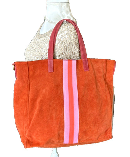 Vintage orange real leather - orange,