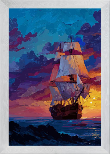 Sailing ship sunset - sailing, at