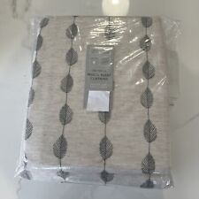 Branded Feather Leaf Embroidery 167x274cm 66x108in Pencil Pleat Curtains Green