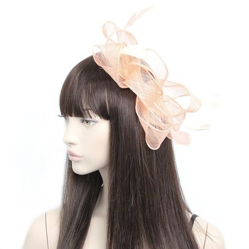 Nude sinamay loops fascinator - loops,