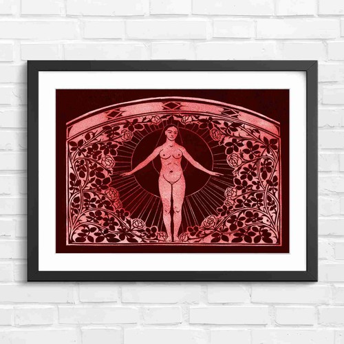 Art nouveau goddess floral - nouveau,