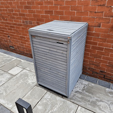 Factory Seconds: 68cm x 1.14m Grey Wooden Garden Wheelie Bin Storage for 1 Bin