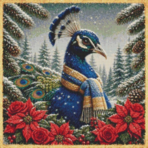 Peacock winter time - peacock,