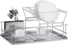 Stainless Steel Dish Drainer with Drip Tray and Cutlery Holder 2