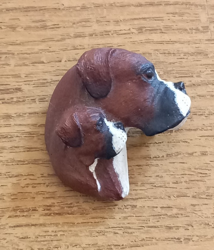Boxer dog pup brooch neck - brooch, &
