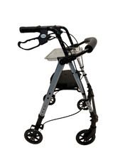 Lightweight Indoor Adjustable Rollator with Tray, Seat, Backrest - Weighs 6kg