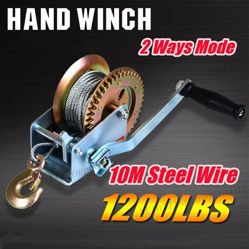 Hand winch 10m steel - +, cable