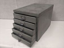 Vintage Retro 5 Drawers Table Top Steel Office Filling Cabinet - Bisley