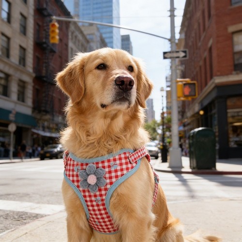 Soft mesh dog - harness, leash