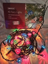 HOMEBASE VINTAGE 40 PETAL FAIRY CHRISTMAS LIGHTS PAT TESTED WORKING ?