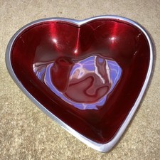 Lovely Blood Red Heart Shaped Dish 6”