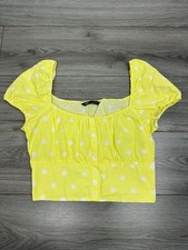 ZARA Yellow Polka Dot Crop Top