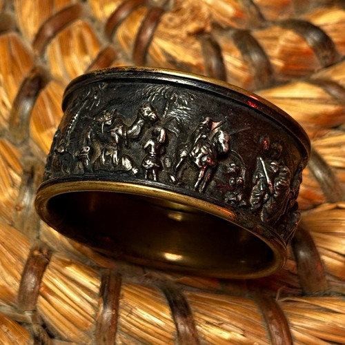 Rare vintage brass napkin - napkin, ring