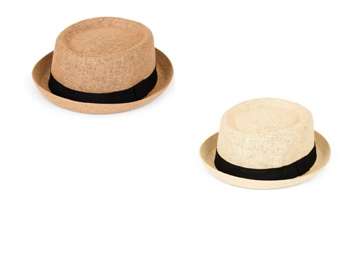 Pork pie trilby - mens, straw